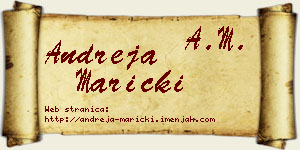 Andreja Maricki vizit kartica